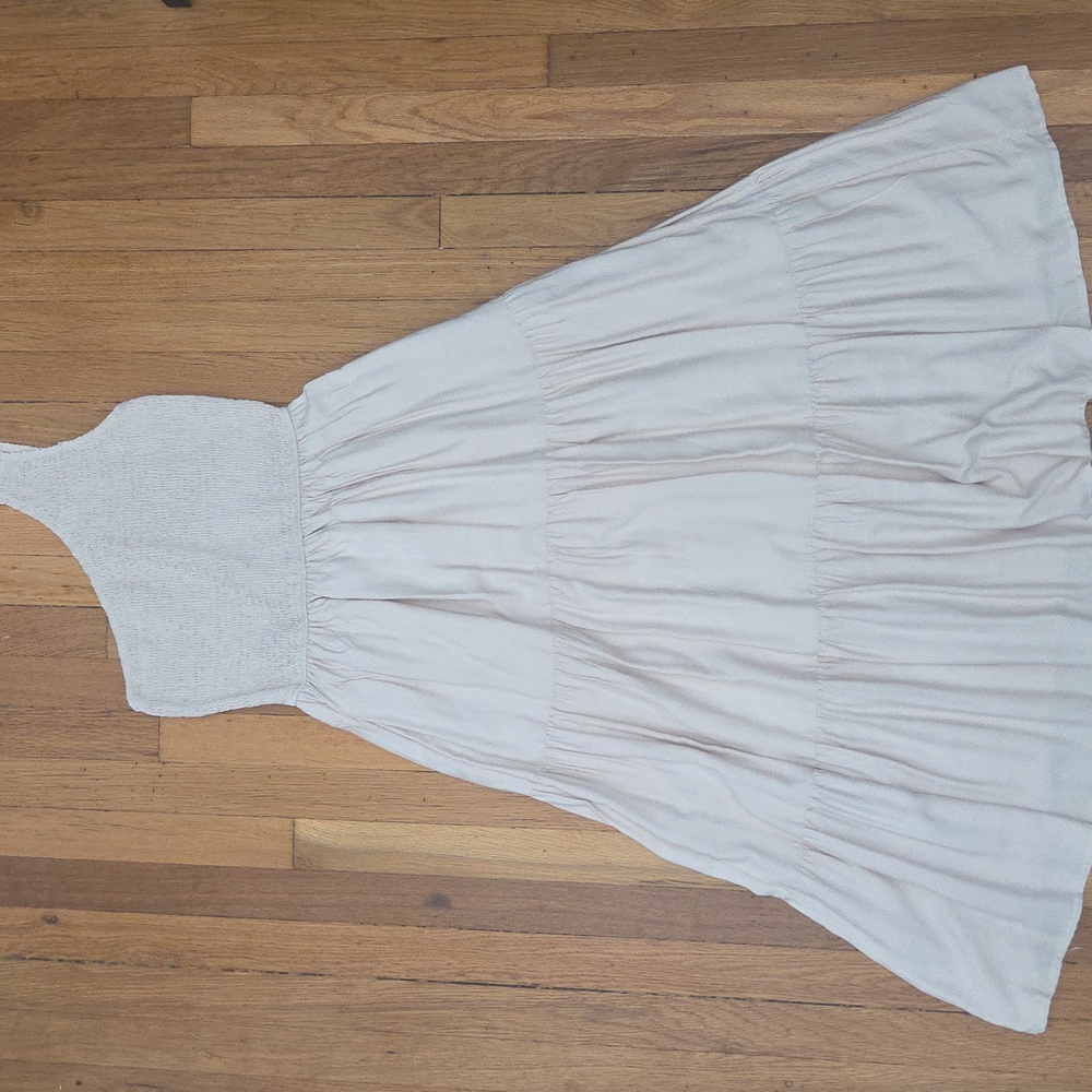 Strapless Cream Maxi Dress